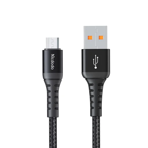 USB-ről Micro-USB-re Mcdodo Data Cable (CA-2281), Nylon Fonott, Alumínium Ötvözet, QC4.0/3.0, 1m - Fekete - 1