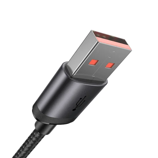 USB-Micro-USB Mcdodo Adatkábel (CA-3990) - Nylon Fonott, Alumínium ötvözet, QC4.0, 1m - Fekete - 2