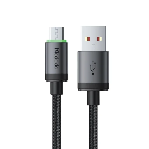 USB-Micro-USB Mcdodo Adatkábel (CA-3990) - Nylon Fonott, Alumínium ötvözet, QC4.0, 1m - Fekete - 1