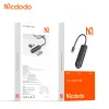 Mcdodo Hub Star Series (HU-1430) 5in1, 2x USB2.0, USB3.0, SD/TF kártyahely, 5Gbps, ABS+Nylon, Type-C kábel, 15cm - Fekete - 7