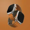 Apple Watch Series 1-8/SE/SE2/3/Ultra/2/3 42/44/45/49 Uniq Revix Prémium Szíj narancs-khaki - 2