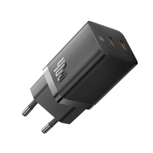 Ładowarka sieciowa Baseus GaN5 Pro 40W 2xUSB-C - czarna - 1