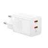 Baseus GaN5 Pro 40W hálózati töltő adapter 2xUSB-C - fehér thumbnail
