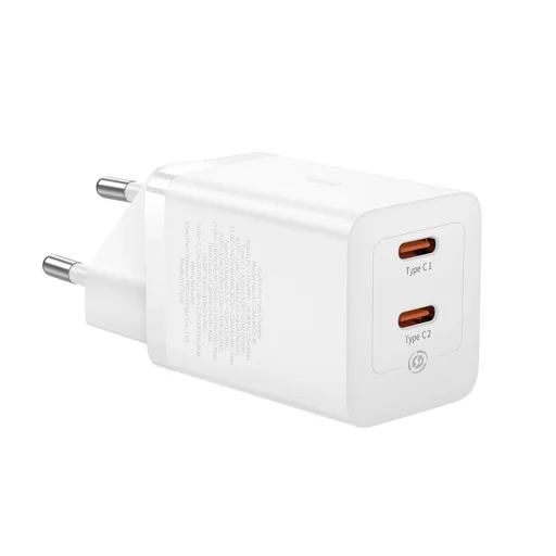 Baseus GaN5 Pro 40W hálózati töltő adapter 2xUSB-C - fehér - 4