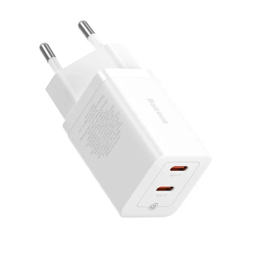 Baseus GaN5 Pro 40W hálózati töltő adapter 2xUSB-C - fehér - 6