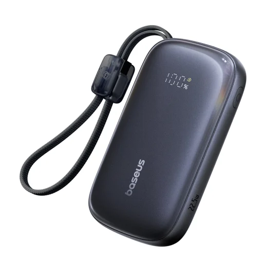 Baseus EnerFill FC21 Qpow3 Ultra Powerbank 20000mAh 22.5W kijelzővel és csatlakoztatott kábel - fekete - 1