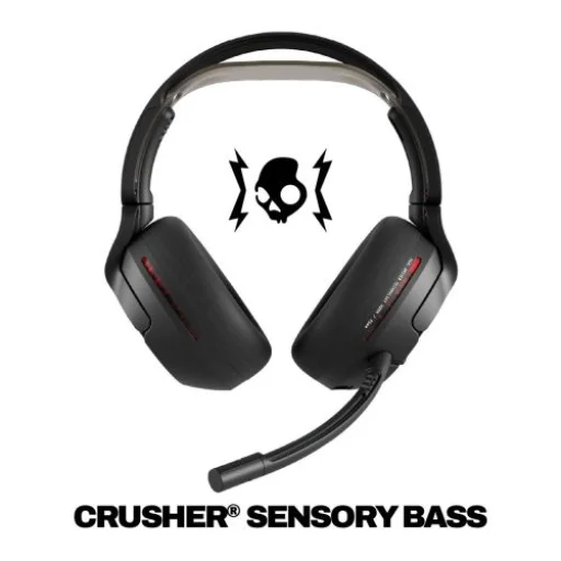 PS5 Nintendo Switch Skullcandy Crusher PLYR 720 Bluetooth Vezeték nélküli Over-ear Fejhallgató mikrofonnal, BT 5.3, fekete EU (S6PCW-T963) - 2