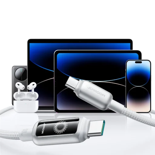 Joyroom S-A55 StarFlight 100W USB-C - USB-C 1,2m fehér kábel - 12