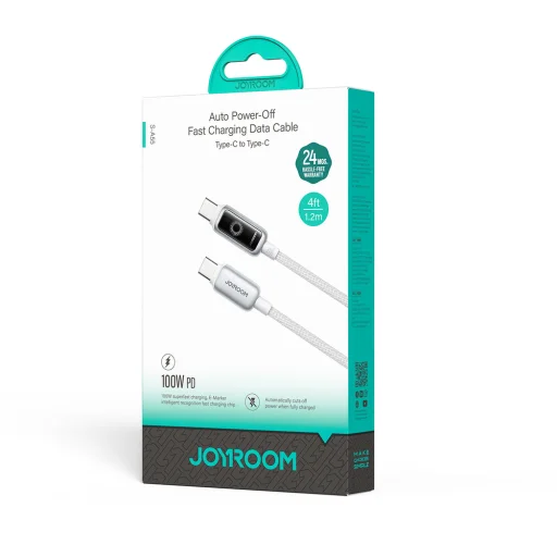 Joyroom S-A55 StarFlight 100W USB-C - USB-C 1,2m fehér kábel - 4