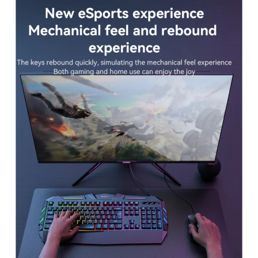 Vezetékes Gaming Billentyűzet Yesido KB21, RGB, 1,5m, Fekete - 6