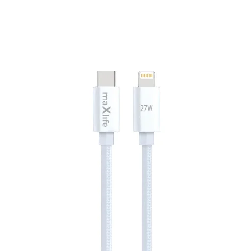 Maxlife MXUC-12 kábel USB-C - Lightning 1,0 m 27W fehér, - 1