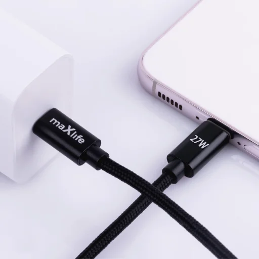 USB-C - Lightning 2,0 m 27W fekete kábel Maxlife MXUC-12 - 2