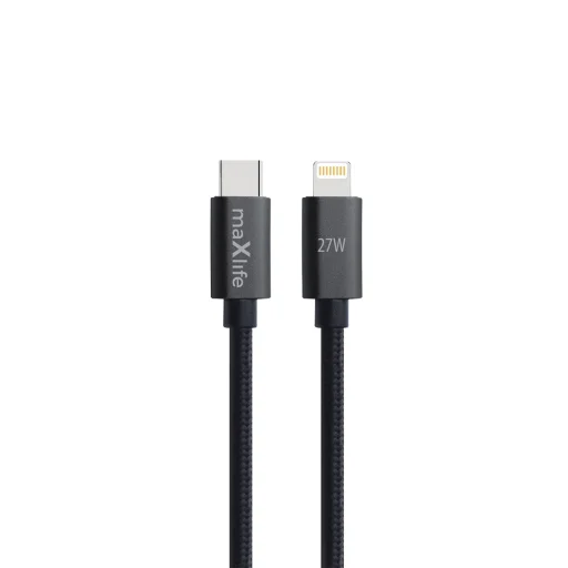 USB-C - Lightning 2,0 m 27W fekete kábel Maxlife MXUC-12 - 1
