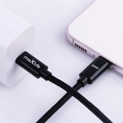 Maxlife MXUC-12 kábel USB-C - USB-C 1,0 m 60W fekete - 3