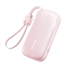 Baseus EnerFill FC21 Qpow 3 Ultra 20000mAh 22.5W Powerbank kijelzővel és kábellel - Rózsaszín