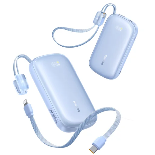 Baseus EnerFill FC21 Qpow 3 Ultra 20000mAh 22.5W Powerbank kijelzővel és kábellel - Kék - 2