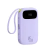 Baseus EnerFill FC31 20000mAh 45W Power Bank kijelzővel, USB-C és Lightning kábelekkel - Lila