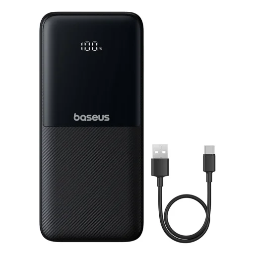 Baseus Lipow 10000mAh 22.5W Powerbank beépített Dual kábellel és kijelzővel (extra fekete Baseus Simple USB-A - USB-C 3A 0.2m kábel) - Fekete - 7