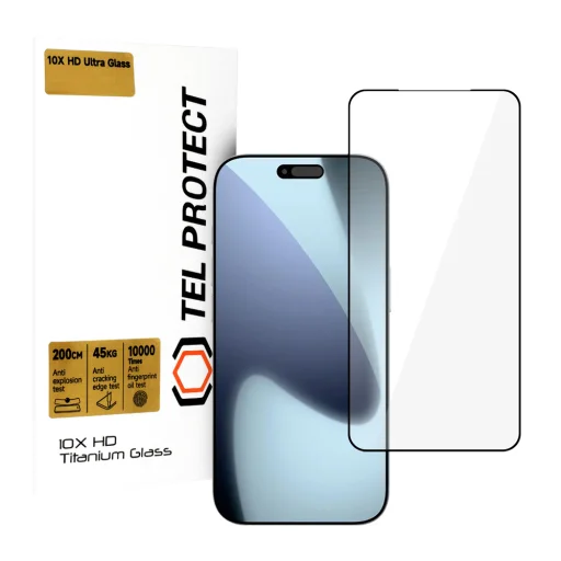 Edzett üveg Tel Protect 10X HD Titán iPhone 17 Pro Maxhoz (boríték), Üvegfólia - 1