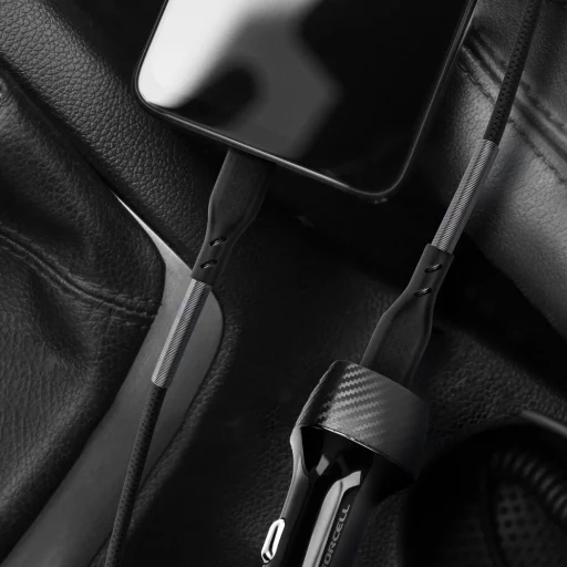 Forcell F-Energy QC4.0 PD 5A 66W Carbon 1 m CB-02C fekete Type-C USB kábel - 10