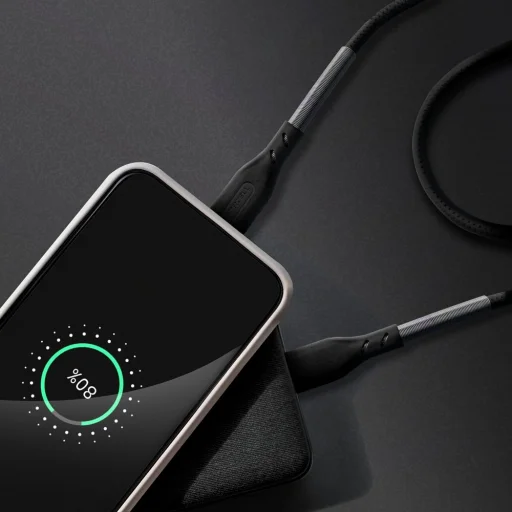 Forcell F-Energy QC4.0 PD 5A 66W Carbon 1 m CB-02C fekete Type-C USB kábel - 11