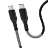 Forcell F-Energy QC4.0 PD 5A 66W Carbon 1 m CB-02C fekete Type-C USB kábel thumbnail