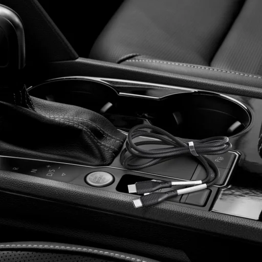 Forcell F-Energy QC4.0 PD 5A 66W Carbon 1 m CB-02C fekete Type-C USB kábel - 15