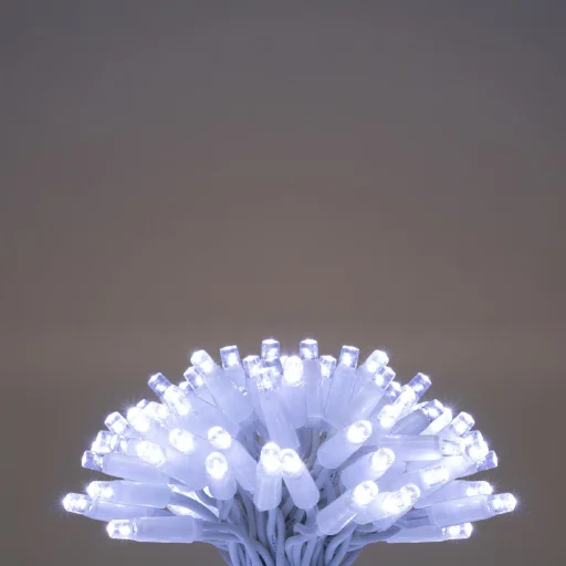 HOME KSIW200WH sorolható fényfüzér, 20 méter , 200db hidegfehér LED, fehér vezeték, kül- és beltéri kivitel  - 3