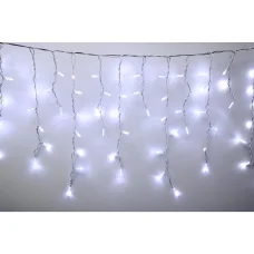 HOME KSFW200WH sorolható fényfüggöny, 4 méter, 200db hidegfehér LED, fehér vezeték, kül- és beltéri kivitel 