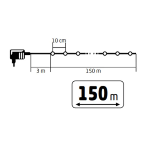 HOME ML1500WW micro LED-es fényfüzér, 150 m, 1500db melegfehér micro LED, 8 program, időzítés  - 3