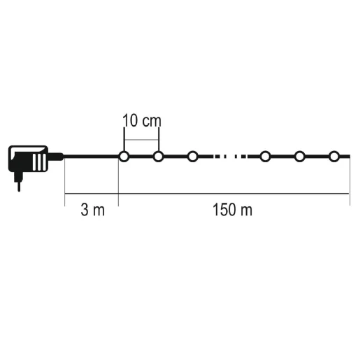 HOME ML1500WW micro LED-es fényfüzér, 150 m, 1500db melegfehér micro LED, 8 program, időzítés  - 4