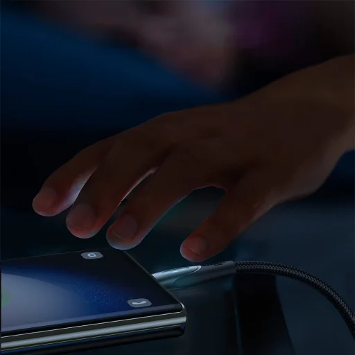 Joyroom Star-Light Series SA27-CC5 USB-C / USB-C kábel 100W 1.2m - fekete - 7