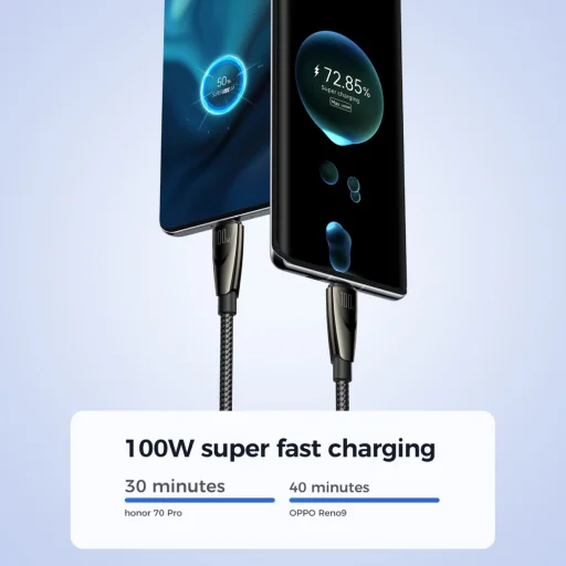 Joyroom Pioneer Series SA31-AC6 USB-A / USB-C kábel 100W 1.2m - fekete - 7