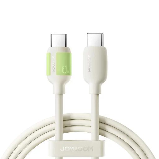 Joyroom S-A53 60W USB-C kábel - USB-C fluoreszkáló véggel 2 m - bézs - 1