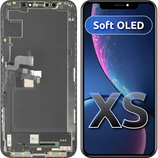 LCD Kijelző Modul MP Apple iPhone XS Soft OLED FHD Verzió, Utángyártott, Fekete - 1