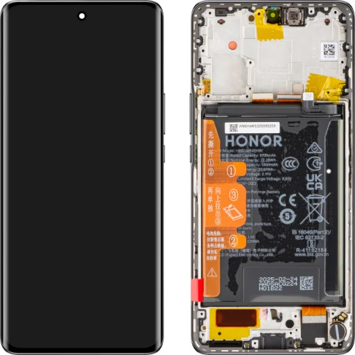 LCD kijelző modul Honor X50-hez, akkumulátorral, fekete - 1