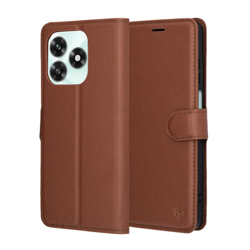 Honor X5c Plus Techsuit - Brown Leather Folio tok - 1