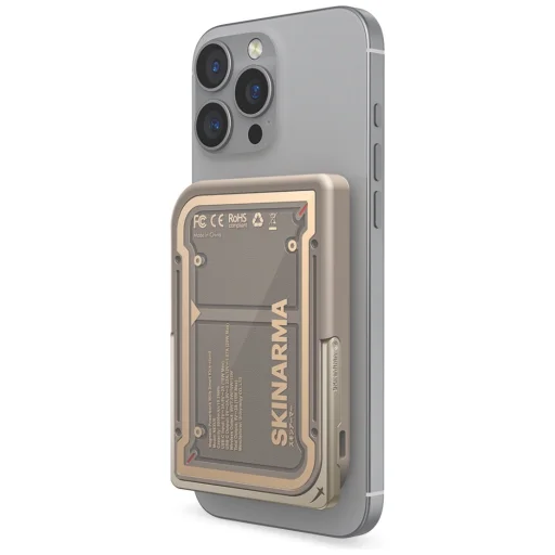 Powerbank Skinarma Nexus Mecha Mágneses Kitámasztó 5000mAh 20W PD USB-C MagSafe arany - 2