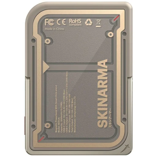 Powerbank Skinarma Nexus Mecha Mágneses Kitámasztó 5000mAh 20W PD USB-C MagSafe arany - 1
