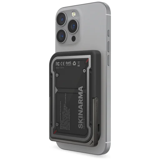 Powerbank Skinarma Nexus Mecha Mágneses Kitámasztó 5000mAh 20W PD USB-C MagSafe fekete, - 2