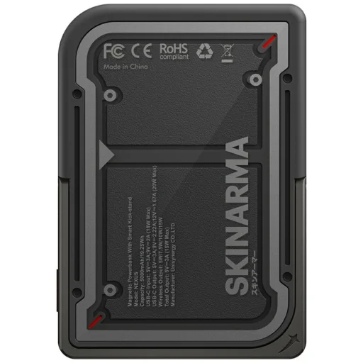 Powerbank Skinarma Nexus Mecha Mágneses Kitámasztó 5000mAh 20W PD USB-C MagSafe fekete, - 1