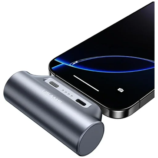 USAMS PB79 Mini Tail Plug hordozható power bank 3000mAh USB-C bézs - 4