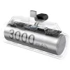 USAMS PB79 Mini Tail Plug Hordozható Power Bank 3000mAh USB-C ezüst thumbnail