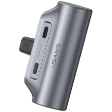 USAMS PB79 Mini Tail Plug hordozható power bank 3000mAh USB-C szürke