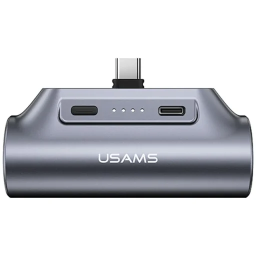USAMS PB79 Mini Tail Plug hordozható power bank 3000mAh USB-C szürke - 3