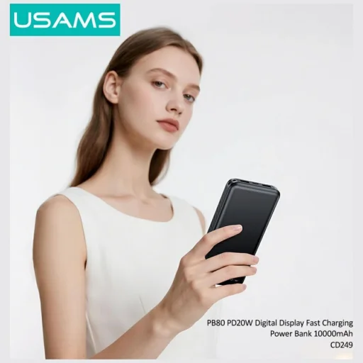 USAMS PB80 Power Bank PD20W 10000mAh fehér - 6