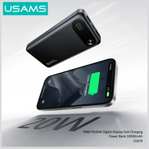 USAMS PB80 Power Bank PD20W 10000mAh fehér - 5