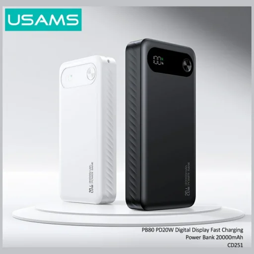 USAMS PB80 Power Bank PD20W 20000mAh fekete - 3