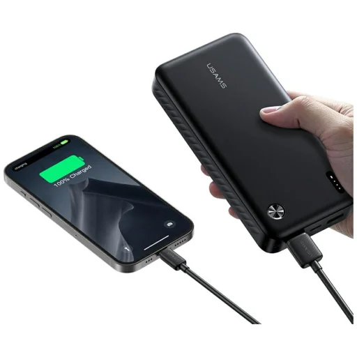 USAMS PB83 Power Bank 2xUSB-A 1xUSB-C 20000mAh fekete - 3