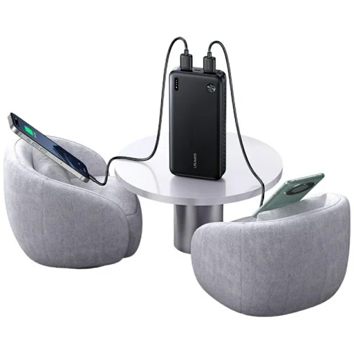 USAMS PB83 Power Bank 2xUSB-A 1xUSB-C 20000mAh fekete - 6
